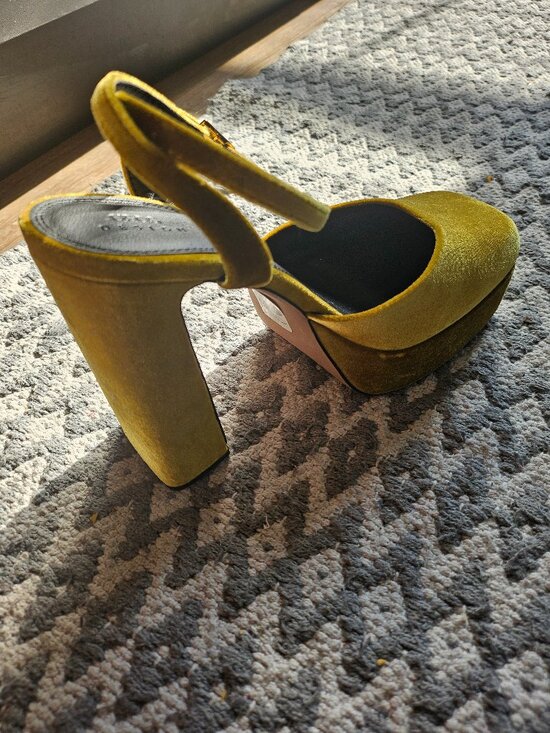 ASOS Shoes - ASOS GOLD BALLERINA TOE PLATFORM CHUNKY HEEL
